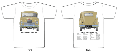 Jowett Javelin (PE) 1947-53 T-shirt Front & Back